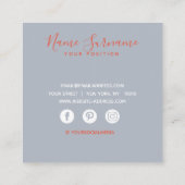 Soft Blue Sky en roze wolken Vierkante Visitekaartje (Achterkant)