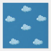 Soft Blue Sky & Fluffy White Clouds Pattern  Behang (Voorkant)