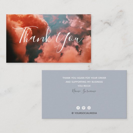 Soft Blue Sky & Pink Clouds - Hartelijk dank Visitekaartje (Voorkant / Achterkant)