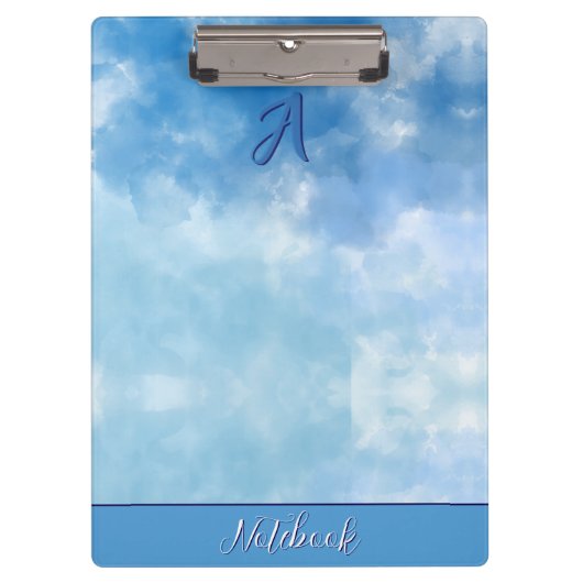 Soft Blue Sky Watercolor Cloud Klembord (Voorkant)