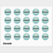 Soft Blue Small Hearts Wedding for Sticker (Vel)