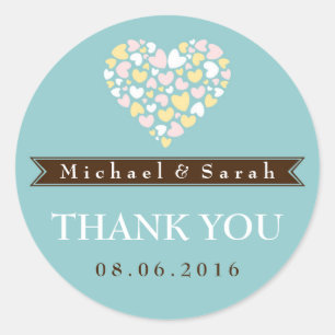 Soft Blue Small Hearts Wedding for Sticker
