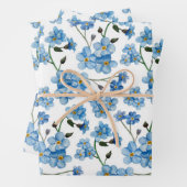 Soft Blue Spring Floral Pattern | Forget-Me-Not Inpakpapier Vel (In situ)