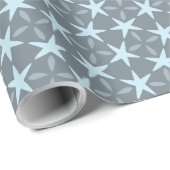 Soft Blue Starburst on Slate Grey Pattern Cadeaupapier (Rol Hoek)