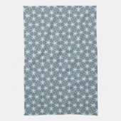 Soft Blue Starburst on Slate Grey Pattern Theedoek (Verticaal)