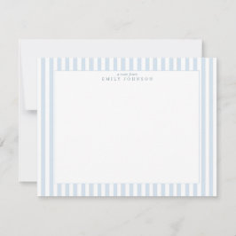 Soft Blue Striped Note Card Kaart