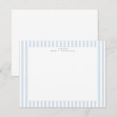 Soft Blue Striped Note Card Kaart (Voorkant / Achterkant)