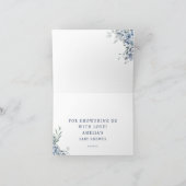 Soft Blue Teddy Swing Baby shower Bedankkaart (Binnen)