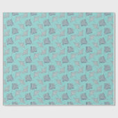 Soft Blue Tribal Stingrays Cadeaupapier (Vlak)