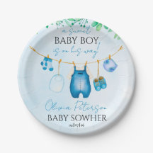 Soft Blue Watercolor Baby Clothesline