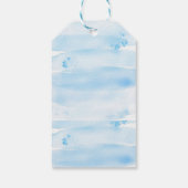 Soft Blue Watercolor Brush Cadeaulabel (Achterkant)