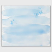 Soft Blue Watercolor Brush Strokes Cadeaupapier (Vlak)