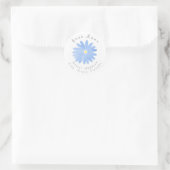 "Soft Blue Waterverf Daisy"-adreslabel Ronde Sticker (Tas)