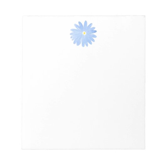 Soft Blue Waterverf Daisy Notitieblok (Voorkant)