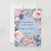 Soft Blue Waterverf Floral Wedding Gefeliciteerd Kaart (Voorkant)