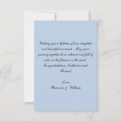 Soft Blue Waterverf Floral Wedding Gefeliciteerd Kaart (Achterkant)