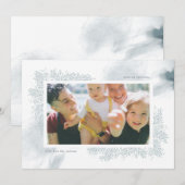 Soft Blue Waterverf Flower kerstfoto-kaart Feestdagenkaart (Voorkant / Achterkant)