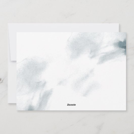 Soft Blue Waterverf Flower kerstfoto-kaart Feestdagenkaart (Achterkant)