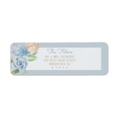 Soft Blue Waterverf Sketting Floral Etiket (Voorkant)