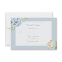 Soft Blue Waterverf Sketting Floral