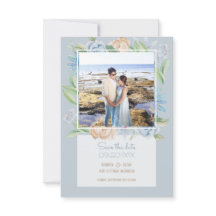 Soft Blue Waterverf Sketting Floral