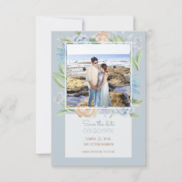 Soft Blue Waterverf Sketting Floral Save The Date