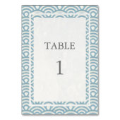 Soft Blue + White Japanese Seightable Table Number Kaart (Achterkant)