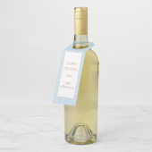 Soft Blue White Prettige feestdagen kerstfeest Flessenhanger (Schuin)