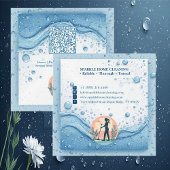Soft Blue White Professional Sparkle Cleaning Chic Vierkante Visitekaartje