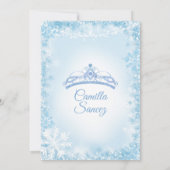 Soft Blue & White Snowflake Winter Quince Invite12 Kaart (Achterkant)