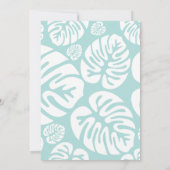 Soft Blue White Tropical Leaves 25th Jubileum Kaart (Achterkant)