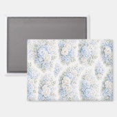 Soft Blue White Watercolor Floral Pattern Elegant  Magneet (Voorkant / Achterkant)