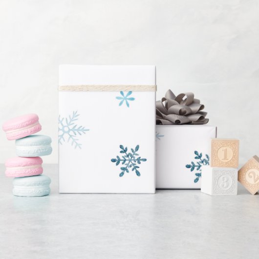 Soft Blue Winter Christmas Watercolor Design Cadeaupapier (Baby Shower)