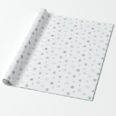  Soft Blue Winter Christmas Watercolor Design  Cadeaupapier (Uitgerold)