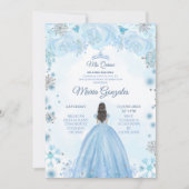 Soft Blue Winter Princess Quinceanera Uitnodiging (Voorkant)