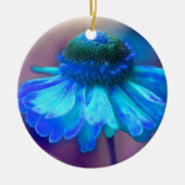 Soft Blue Zinnia Flower Ornament (Voorkant)