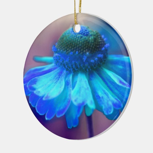 Soft Blue Zinnia Flower Ornament (Links)