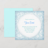 Soft Blues en White Plumes Invitation Kaart (Voorkant / Achterkant)