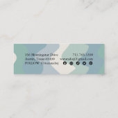 Soft Blues Handmade Wavy Stripes w Social Icons Mini Visitekaartje (Achterkant)