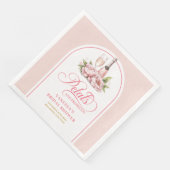 Soft Blush and Gold Petals and Prosecco Napkins Servet (Hoek)