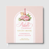 Soft blush and gold petals prosecco guest book gastenboek (Voorkant)