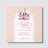 Soft blush and gold petals prosecco guest book gastenboek (Voorkant)
