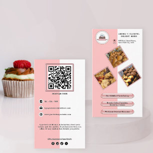 Soft Blush Bakery Logo Contact   Foto's en QR-code Visitekaartje