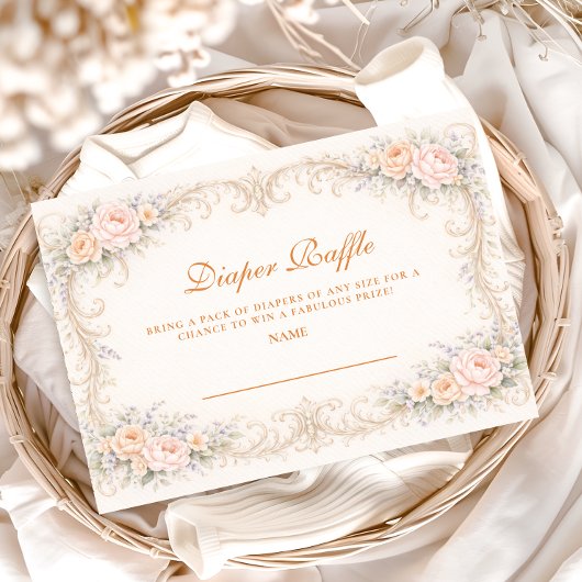 Soft Blush Barokke Rozen Lottersij Informatiekaartje