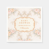 Soft Blush Baroque Rozen Baby Shower Servet (Voorkant)