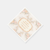 Soft Blush Baroque Rozen Baby Shower Servet (Hoek)
