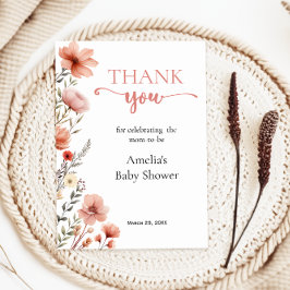 Soft Blush Bloemen Baby in Bloom Bedankkaart