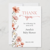 Soft Blush Bloemen Baby in Bloom Bedankkaart (Voorkant)