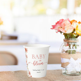 Soft Blush Bloemen Baby in Bloom Papieren Bekers