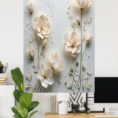 Soft Blush Bloemen Boeket Wall Art Poster - Elegan (Thuiskantoor)